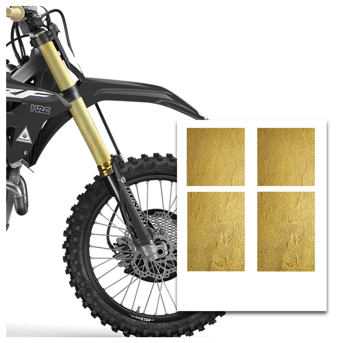 MX Drit Bike Front Fork Wrap Sticker Protection TT26 Gold Metal ...
