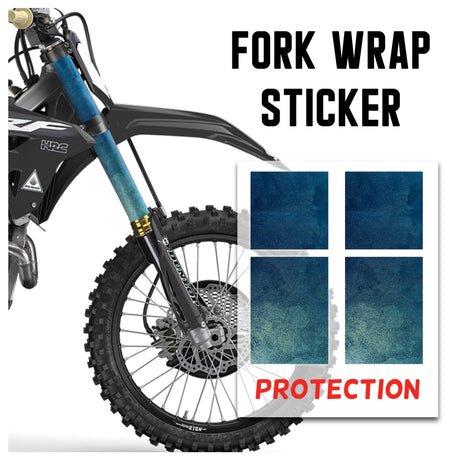 MX Drit Bike Front Fork Wrap Sticker Protection For Honda Yamaha Kawaski Suzuki [TT29 Gradient Blue] - StickerBao Wheel Sticker Store