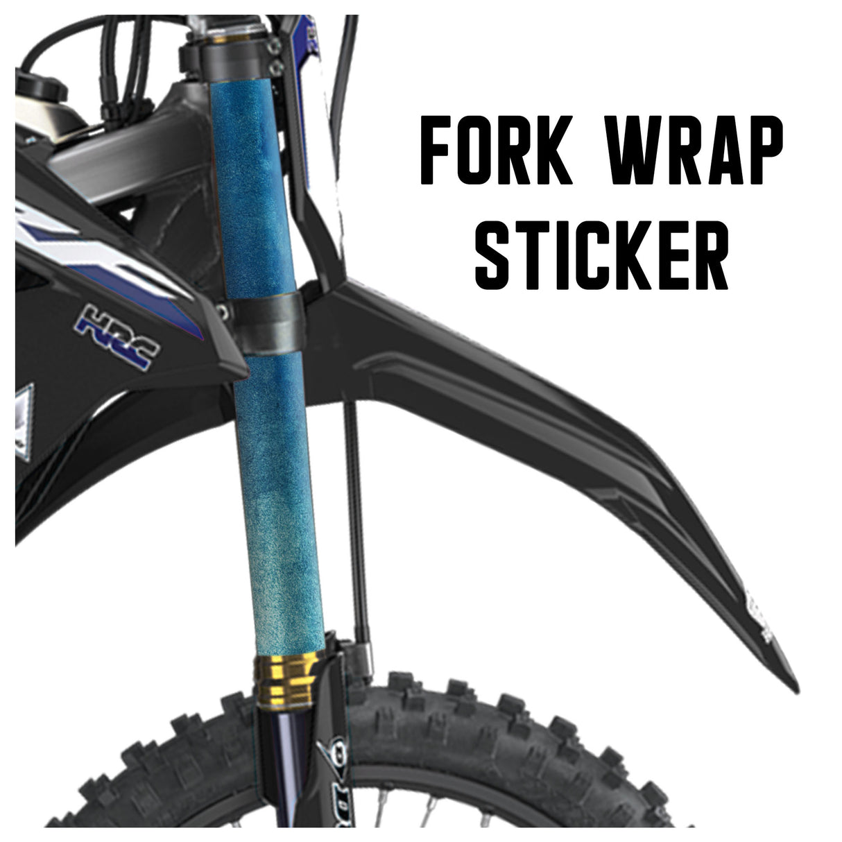 MX Drit Bike Front Fork Wrap Sticker Protection For Honda Yamaha Kawaski Suzuki [TT29 Gradient Blue] - StickerBao Wheel Sticker Store