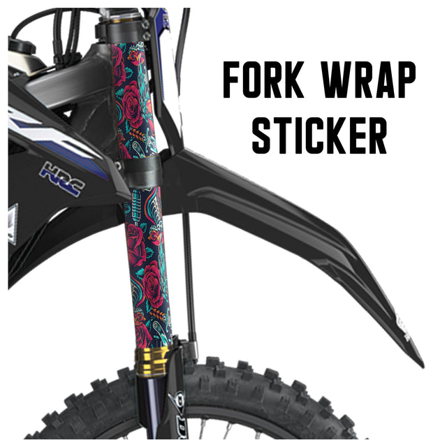 MX Drit Bike Front Fork Wrap Sticker Protection For Honda Yamaha Kawaski Suzuki [TT31 Vintage Rose] - StickerBao Wheel Sticker Store