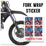MX Drit Bike Front Fork Wrap Sticker Protection For Honda Yamaha Kawaski Suzuki [TT32 Floral] - StickerBao Wheel Sticker Store