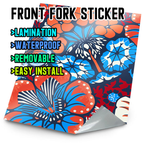 MX Drit Bike Front Fork Wrap Sticker Protection For Honda Yamaha Kawaski Suzuki [TT32 Floral] - StickerBao Wheel Sticker Store