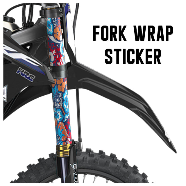MX Drit Bike Front Fork Wrap Sticker Protection For Honda Yamaha Kawaski Suzuki [TT32 Floral] - StickerBao Wheel Sticker Store