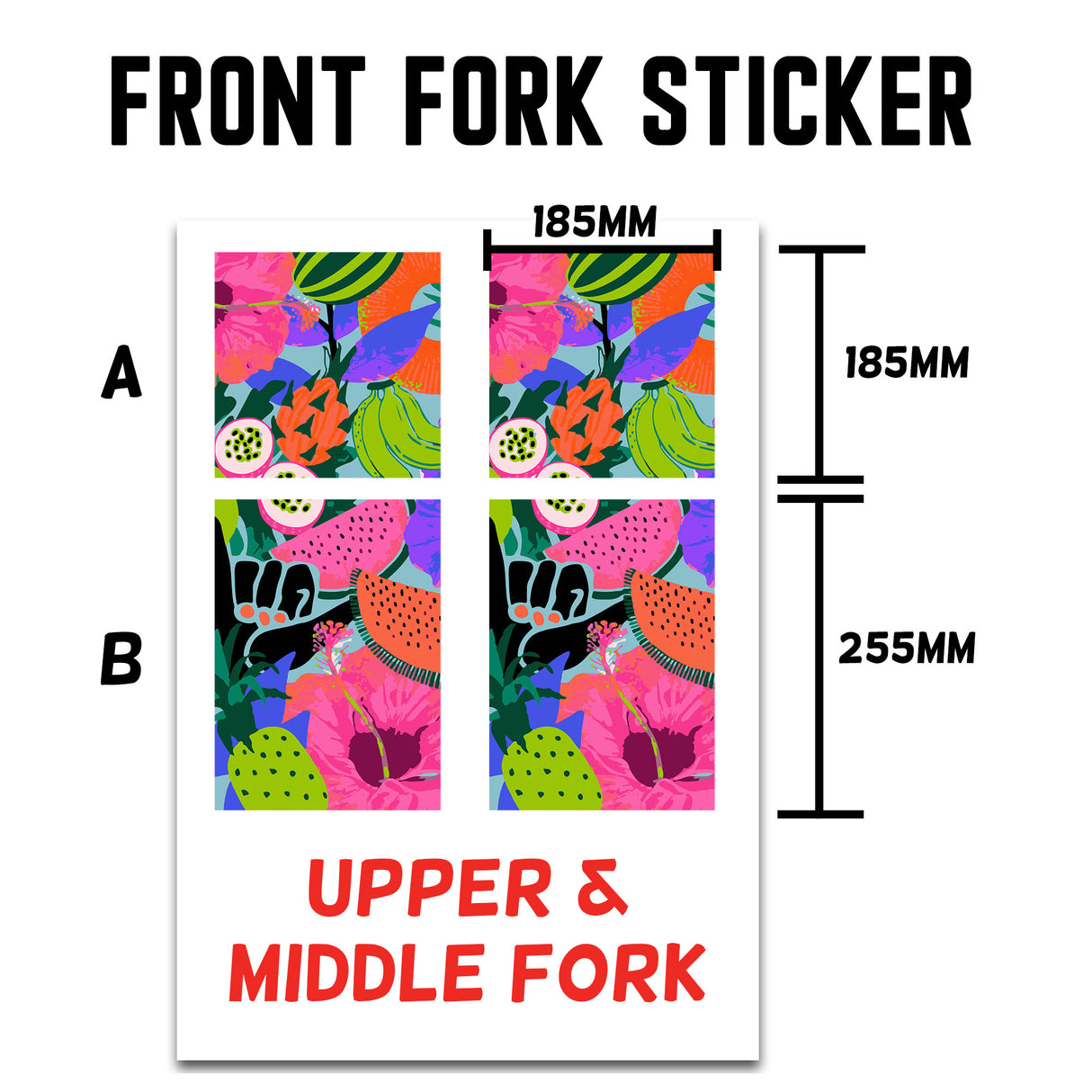MX Drit Bike Front Fork Wrap Sticker Protection For Honda Yamaha Kawaski Suzuki [TT33 Fruit] - StickerBao Wheel Sticker Store