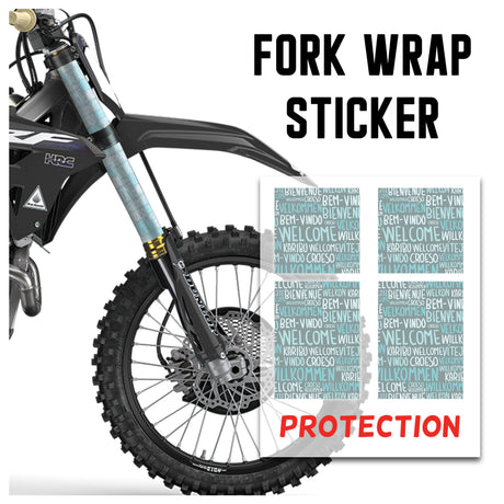MX Drit Bike Front Fork Wrap Sticker Protection For Honda Yamaha Kawaski Suzuki [TT38 Welcome Text] - StickerBao Wheel Sticker Store