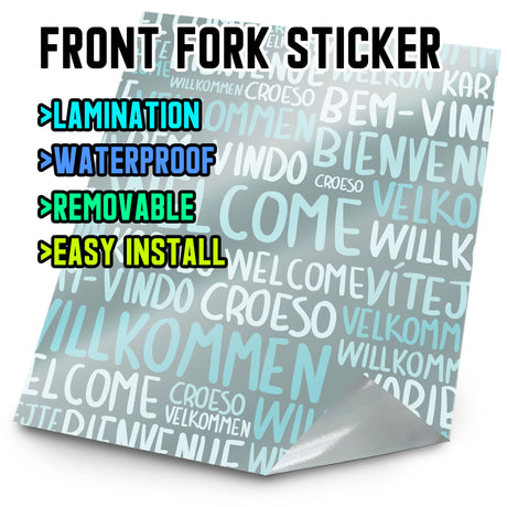 MX Drit Bike Front Fork Wrap Sticker Protection For Honda Yamaha Kawaski Suzuki [TT38 Welcome Text] - StickerBao Wheel Sticker Store