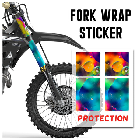 MX Drit Bike Front Fork Wrap Sticker Protection For Honda Yamaha Kawaski Suzuki [TT39 Fluid] - StickerBao Wheel Sticker Store