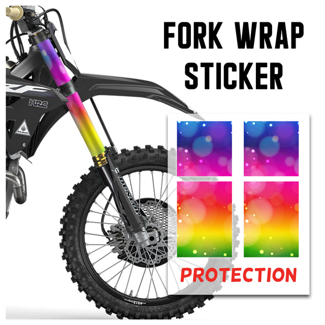 MX Drit Bike Front Fork Wrap Sticker Protection For Honda Yamaha Kawaski Suzuki [TT40 Bubble Gradient] - StickerBao Wheel Sticker Store