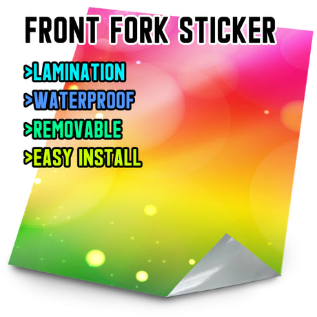 MX Drit Bike Front Fork Wrap Sticker Protection For Honda Yamaha Kawaski Suzuki [TT40 Bubble Gradient] - StickerBao Wheel Sticker Store
