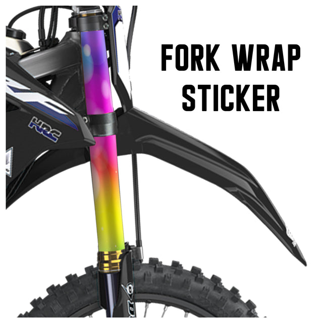 MX Drit Bike Front Fork Wrap Sticker Protection For Honda Yamaha Kawaski Suzuki [TT40 Bubble Gradient] - StickerBao Wheel Sticker Store