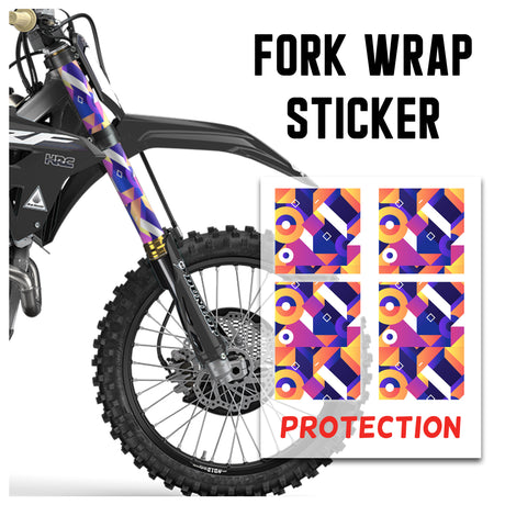 MX Drit Bike Front Fork Wrap Sticker Protection For Honda Yamaha Kawaski Suzuki [TT41 Abstract Colorful] - StickerBao Wheel Sticker Store