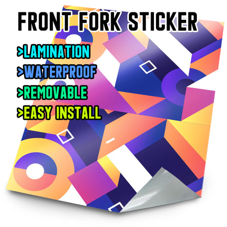 MX Drit Bike Front Fork Wrap Sticker Protection For Honda Yamaha Kawaski Suzuki [TT41 Abstract Colorful] - StickerBao Wheel Sticker Store