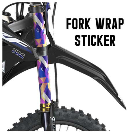 MX Drit Bike Front Fork Wrap Sticker Protection For Honda Yamaha Kawaski Suzuki [TT41 Abstract Colorful] - StickerBao Wheel Sticker Store