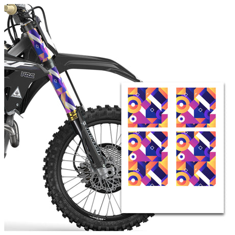 MX Drit Bike Front Fork Wrap Sticker Protection For Honda Yamaha Kawaski Suzuki [TT41 Abstract Colorful] - StickerBao Wheel Sticker Store