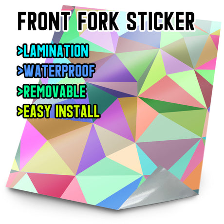MX Drit Bike Front Fork Wrap Sticker Protection For Honda Yamaha Kawaski Suzuki [TT43 Polygon] - StickerBao Wheel Sticker Store