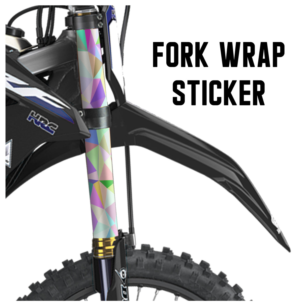 MX Drit Bike Front Fork Wrap Sticker Protection For Honda Yamaha Kawaski Suzuki [TT43 Polygon] - StickerBao Wheel Sticker Store