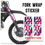 MX Drit Bike Front Fork Wrap Sticker Protection For Honda Yamaha Kawaski Suzuki [TT44 Trapezoidal] - StickerBao Wheel Sticker Store