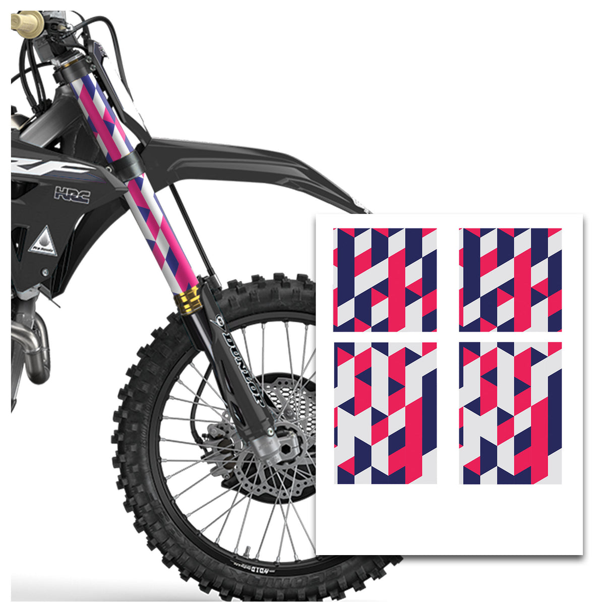 MX Drit Bike Front Fork Wrap Sticker Protection For Honda Yamaha Kawaski Suzuki [TT44 Trapezoidal] - StickerBao Wheel Sticker Store