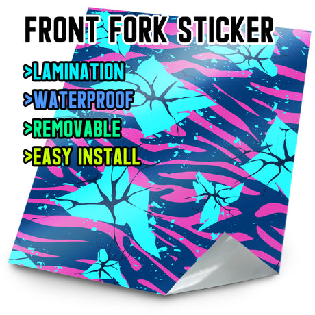 MX Drit Bike Front Fork Wrap Sticker Protection For Honda Yamaha Kawaski Suzuki [TT45 Bloom] - StickerBao Wheel Sticker Store