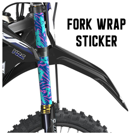 MX Drit Bike Front Fork Wrap Sticker Protection For Honda Yamaha Kawaski Suzuki [TT45 Bloom] - StickerBao Wheel Sticker Store