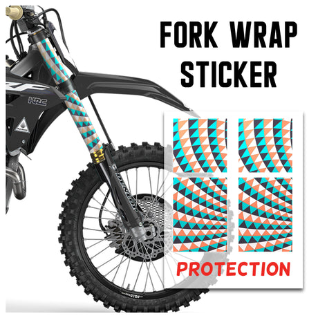 MX Drit Bike Front Fork Wrap Sticker Protection For Honda Yamaha Kawaski Suzuki [TT46 Swirl] - StickerBao Wheel Sticker Store