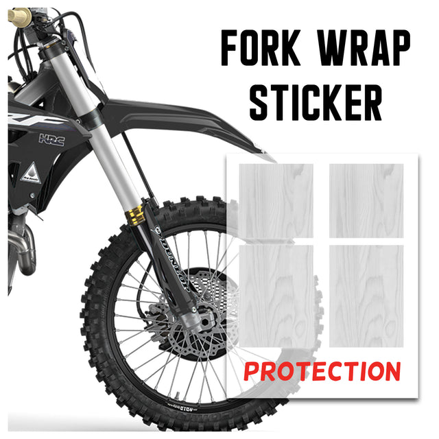 MX Drit Bike Front Fork Wrap Sticker Protection For Honda Yamaha Kawaski Suzuki [TT47 Grey Wood] - StickerBao Wheel Sticker Store