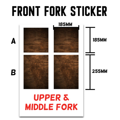 MX Drit Bike Front Fork Wrap Sticker Protection For Honda Yamaha Kawaski Suzuki [TT50 Black wood] - StickerBao Wheel Sticker Store