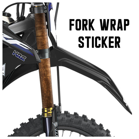 MX Drit Bike Front Fork Wrap Sticker Protection For Honda Yamaha Kawaski Suzuki [TT50 Black wood] - StickerBao Wheel Sticker Store
