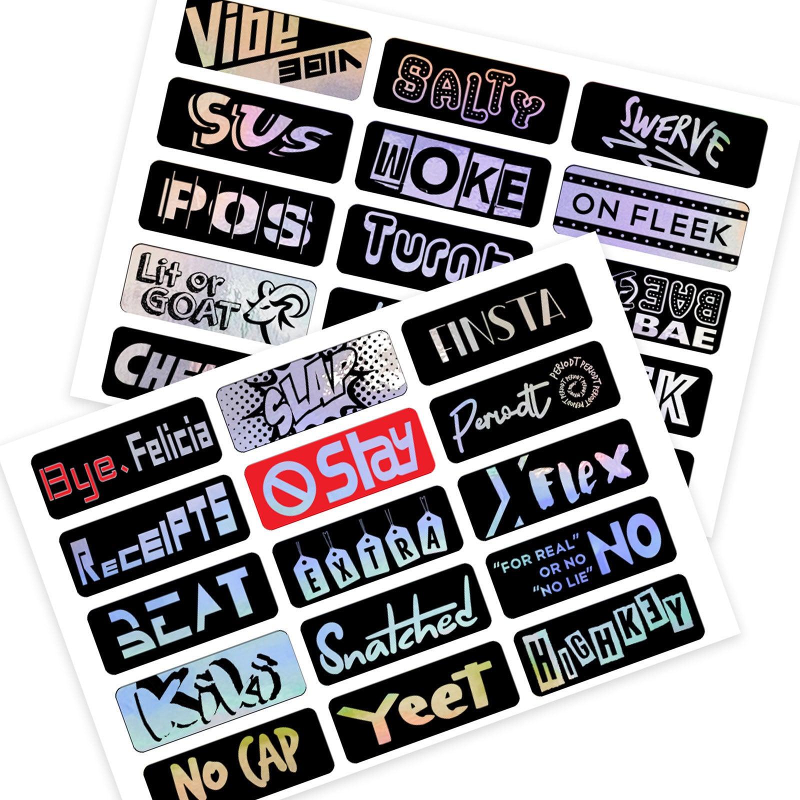 Holographic Teenage Slang Helmet Sticker Motorcycle Fairing Sticker Fairing Decals