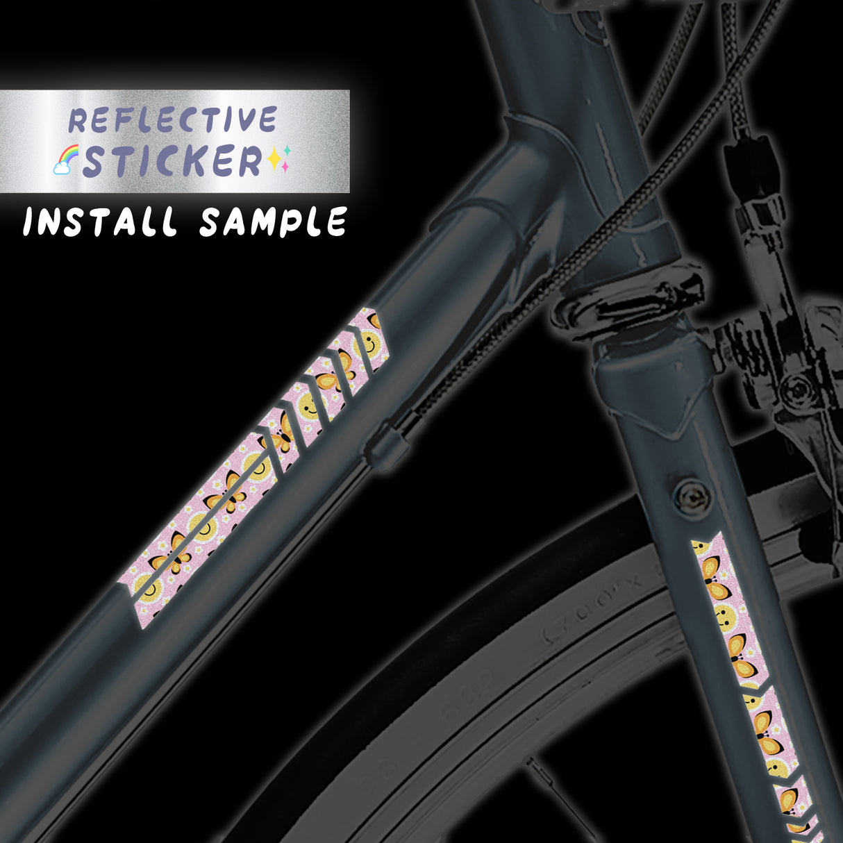 Reflective Flag Bike Safety Stickers For Bike For Helmet DIY Decal ARR 12CM - StickerBao Wheel Sticker Store
