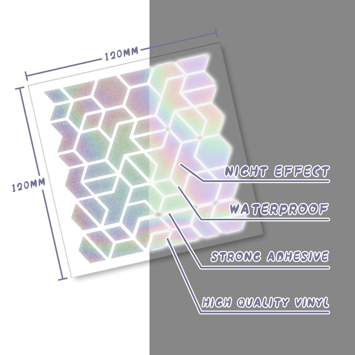 Reflective Decals Decorative Bike Sticker DIY HEX 12CM - StickerBao Wheel Sticker Store
