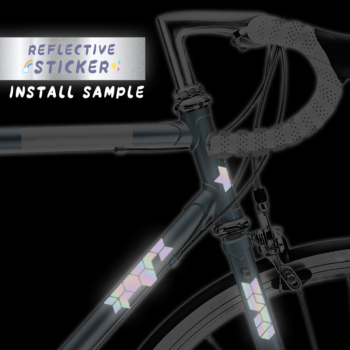 Reflective Decals Decorative Bike Sticker DIY HEX 12CM - StickerBao Wheel Sticker Store