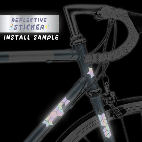 DIY Reflective Bike Helmet Decals Frame Sticker HEX 12CM - StickerBao Wheel Sticker Store