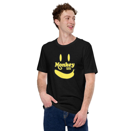 Monkey 125 Yellow Banana Big Smiley Face Unisex Short Sleeves Casual T-Shirt - StickerBao Wheel Sticker Store