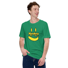 Load image into Gallery viewer, Monkey 125 Yellow Banana Big Smiley Face Unisex Short Sleeves Casual T-Shirt - StickerBao Wheel Sticker Store
