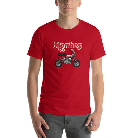 Honda MONKEY 125 Z125M Red Motorcycle Short Sleeves Unisex Cotton T-Shirt - StickerBao Wheel Sticker Store