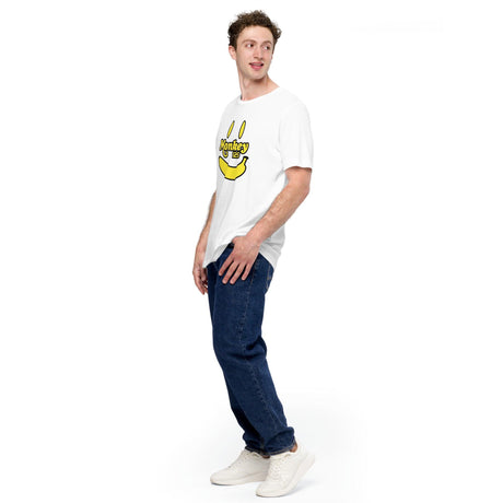 Monkey 125 Yellow Banana Big Smiley Face Unisex Short Sleeves Casual T-Shirt - StickerBao Wheel Sticker Store