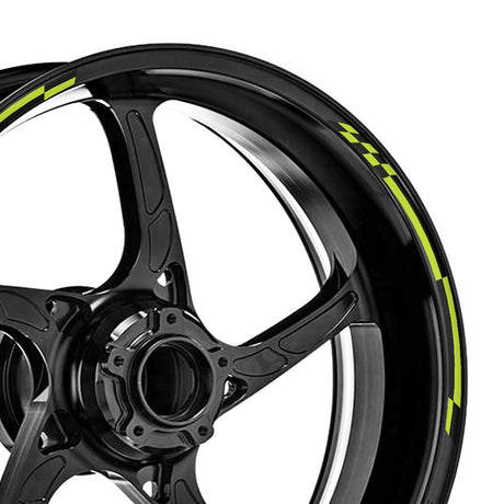 StickerBao Green Universal 17 inch Motorcycle Check01 Black Standard Edge Rim Sticker Check Rim Wheel Decal For For MV Agusta