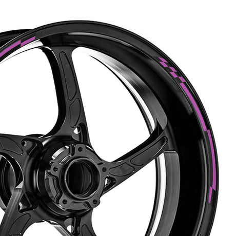 StickerBao Purple Universal 17 inch Motorcycle Check01 Black Standard Edge Rim Sticker Check Rim Wheel Decal For For MV Agusta