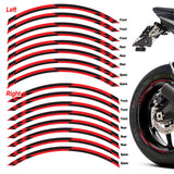 17 inch Check01 Black Standard Edge Rim Sticker Universal Motorcycle Rim Wheel Stripe Decal For Yamaha