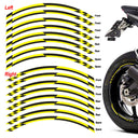 17 inch Check01 Black Standard Edge Rim Sticker Universal Motorcycle Rim Wheel Stripe Decal For Yamaha