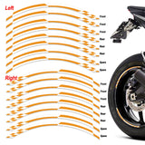 StickerBao Orange Check01 White Standard Edge Rim Sticker Universal Motorcycle 17 inch Wheel Stripe Decal For Suzuki