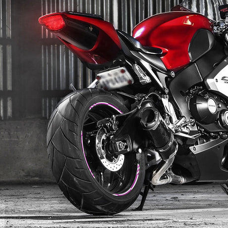 StickerBao Purple Universal 17 inch Motorcycle Check01 White Standard Edge Rim Sticker Check Rim Wheel Decal  For Ducati