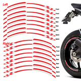 StickerBao Red 17 inch Check01 White Standard Edge Rim Sticker Universal Motorcycle Wheel Stripe Decal For Kawasaki