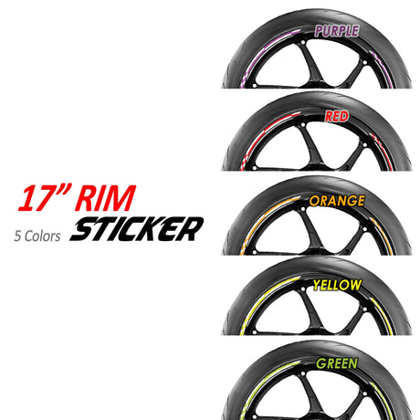 StickerBao 17 inch Check01 White Standard Edge Rim Sticker Universal Motorcycle Wheel Stripe Decal For Kawasaki
