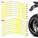StickerBao Yellow 17 inch Check01 White Standard Edge Rim Sticker Universal Motorcycle Wheel Stripe Decal For Kawasaki