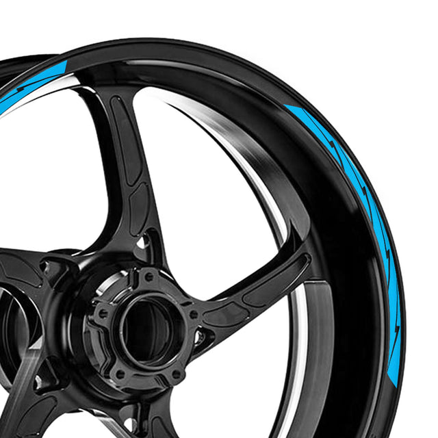 StickerBao Aqua Universal 17 inch Motorcycle Flash01 Black Standard Edge Rim Sticker Check Rim Wheel Decal  For Aprilia