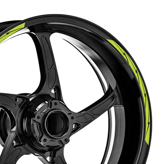 StickerBao Green Universal 17 inch Motorcycle Flash01 Black Standard Edge Rim Sticker Check Rim Wheel Decal  For Aprilia