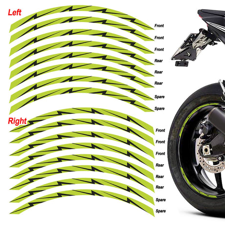 Flash01 Black Standard Edge Rim Sticker Universal Motorcycle 17 inch Wheel Stripe Decal For Ducati - StickerBao Wheel Sticker Store