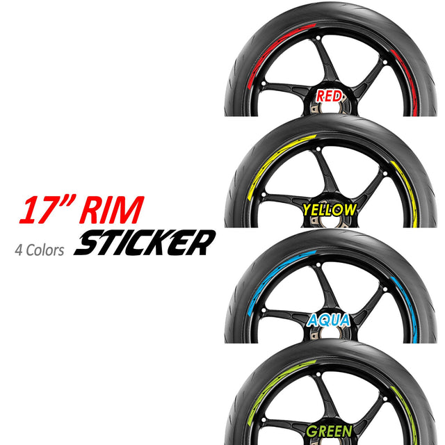 StickerBao 17 inch Flash01 Black Standard Edge Rim Sticker Universal Motorcycle Wheel Stripe Decal For Kawasaki